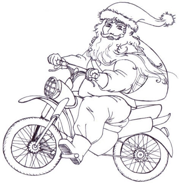 SW N10053/109 Weihnachtsmann auf Motorrad rechts