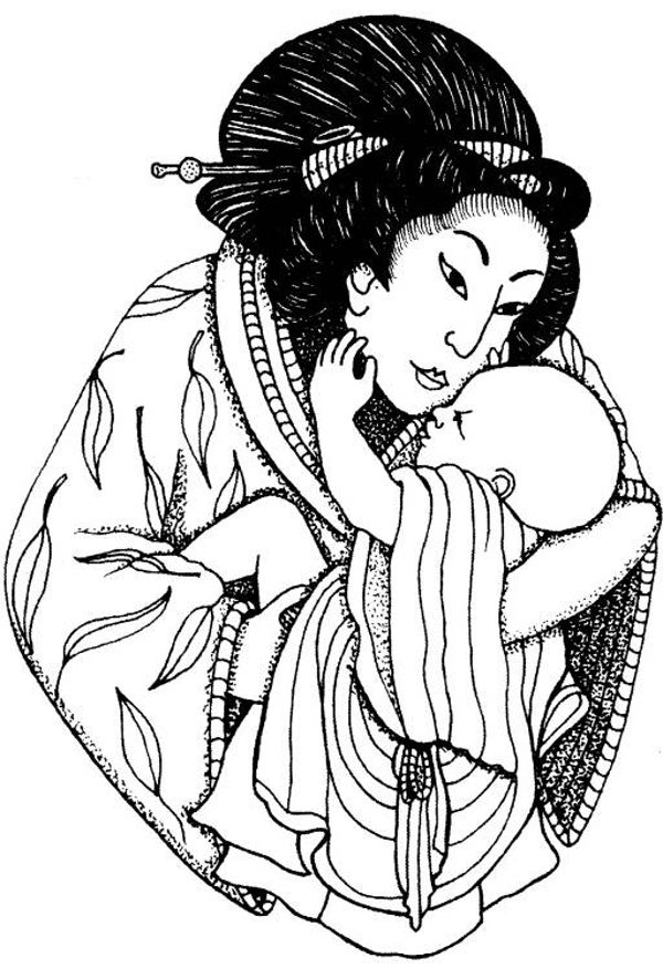 NS Q8909 Orientalische Mutter und Baby