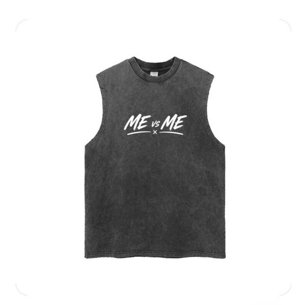 Snow Washed Frayed ME vs ME Tank Top