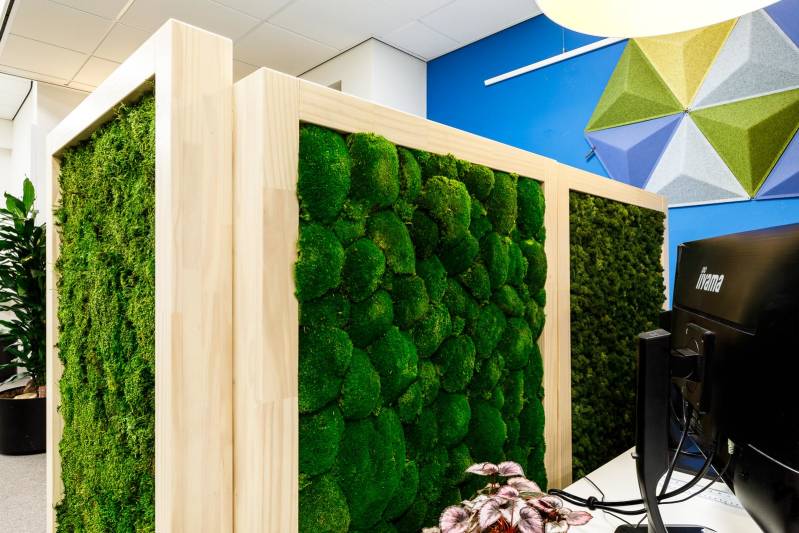 Mossdividers met echt natuurlijk mos. Volledig onderhoudsvrij het mos is hyperallergeen en vuil en stof afstotend. 