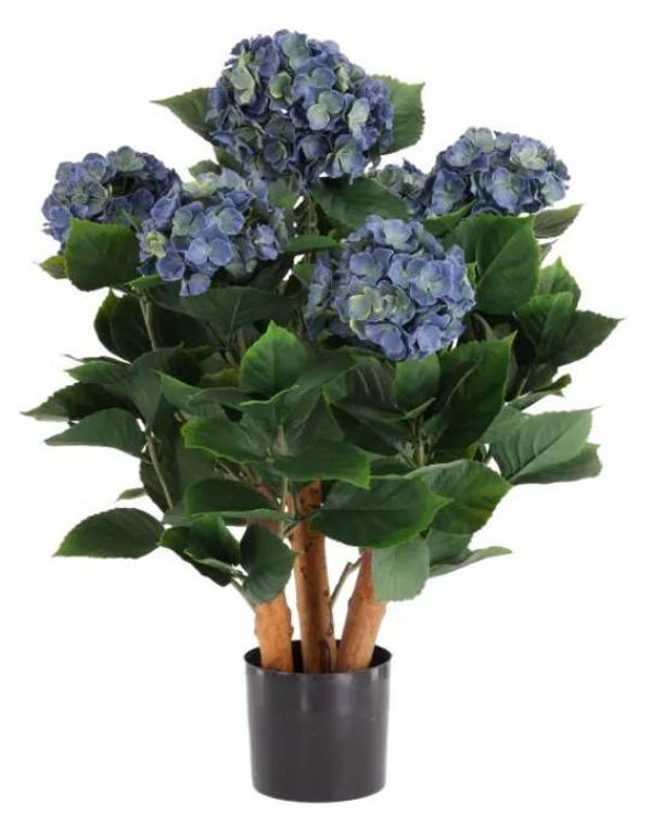 Hortensia Uv kunstplant blauw | Volle plant | 65 cm | Per 2 verpakt