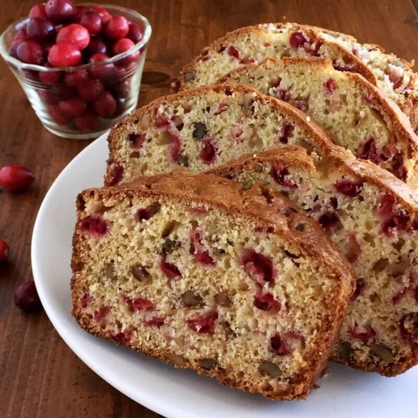 Cranberry Walnut Sweet Bread w/ Candied Orange Zest