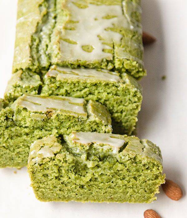 Matcha Bread w/ Lavender Cream Cheese Frosting