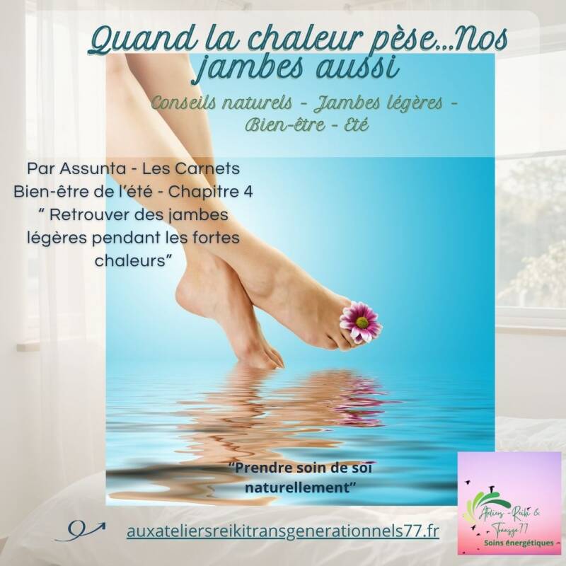 Jambes lourdes en été- Assunta Maitre Reiki à Nangis