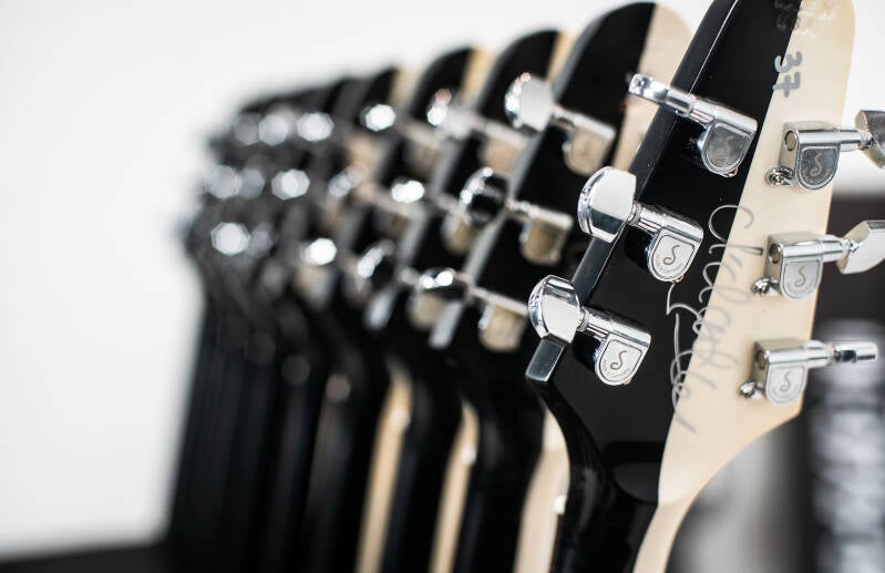 Gibson Custom Michael Schenker 1971 Flying V Collector’s Edition hand-signed by Michael Schenker on the back of the headstock.