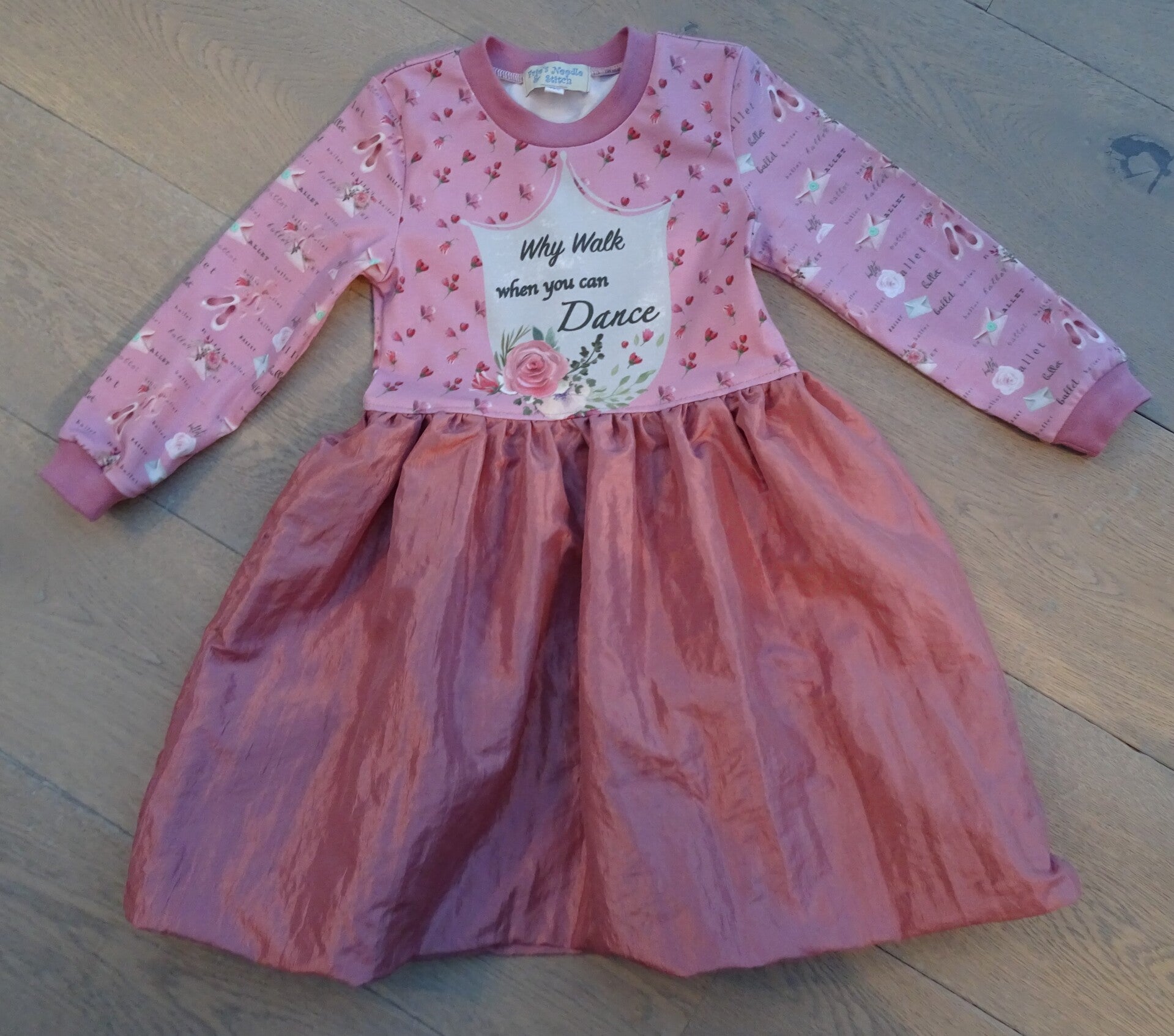 Jurkje feestelijk dance/oudroze tafta