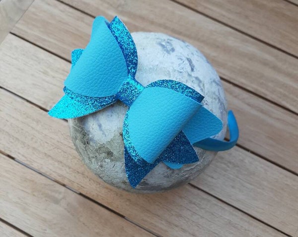 diadeem grote strik turquoise