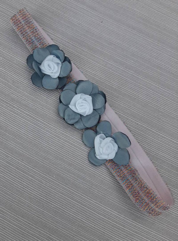 haarbandje blauwe bloemen