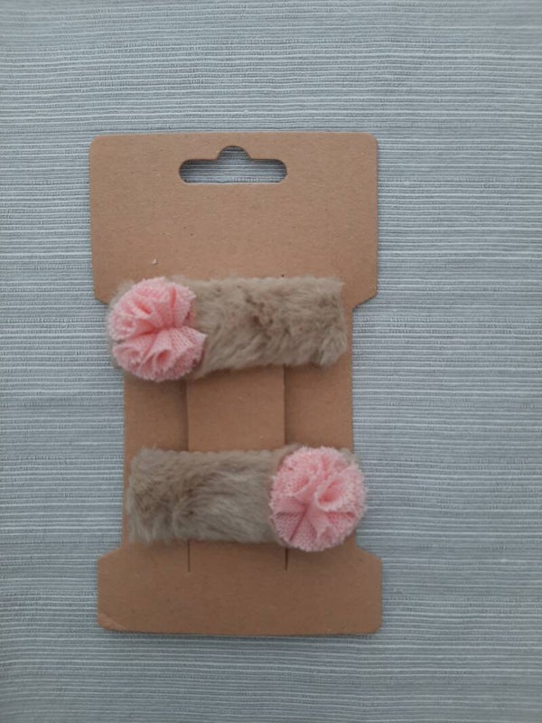 Clic-clac speldjes bruin pels pompon