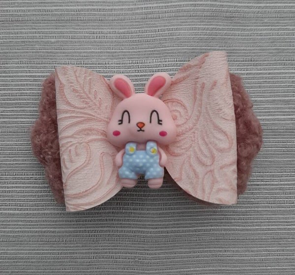 Strik roze/pels strikje konijntje