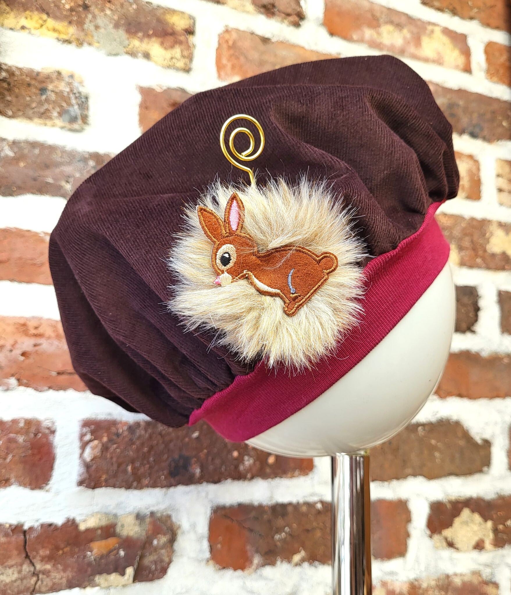 luxe pietenmuts bruin ribfluweel stock