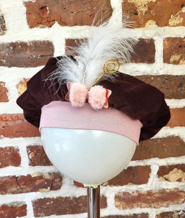 luxe pietenmuts bruin ribfluweel