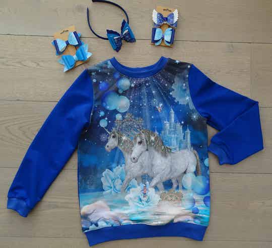 sweater unicorn kobaltblauw