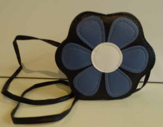 handtasje donkerblauw bloem
