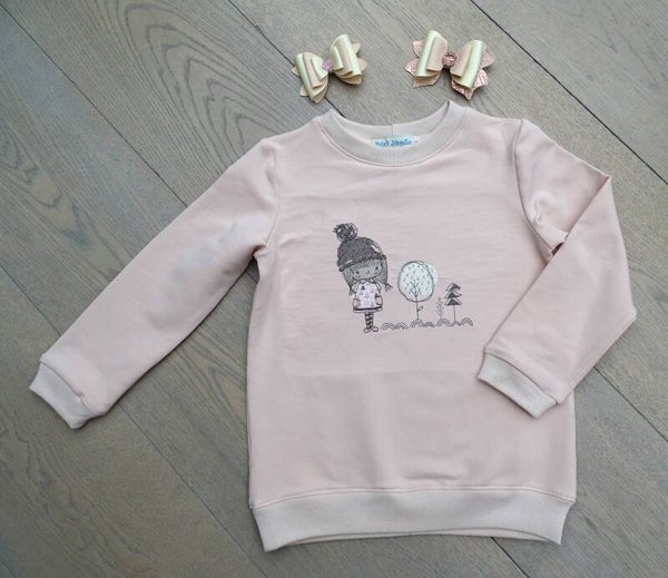 sweater uni nude girl borduur