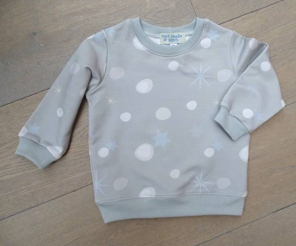 sweater lichtgrijs sterren