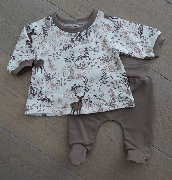 baby setje hertjes bos taupe