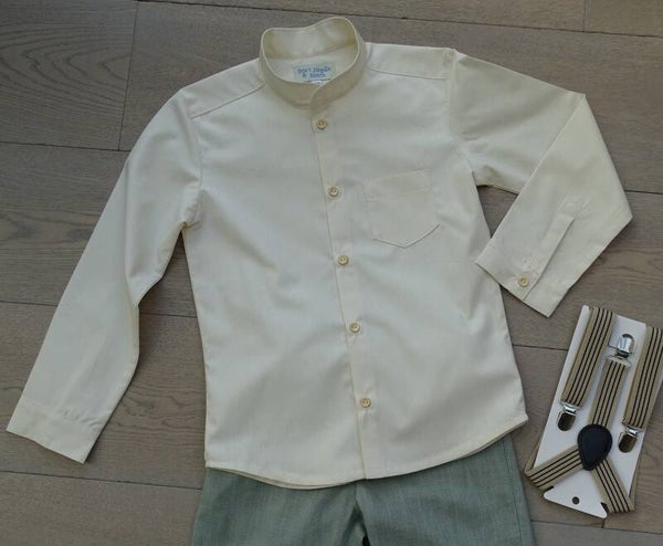 Hemd ecru officierskraag