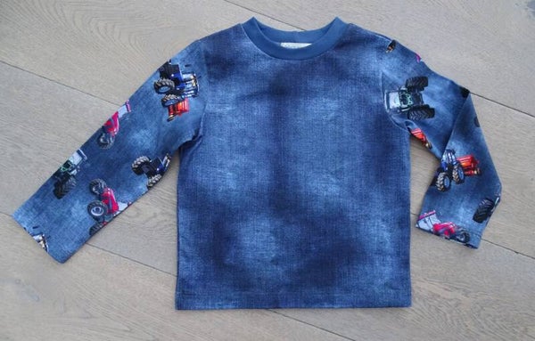 longsleeve jeanskleur/tractormouwen