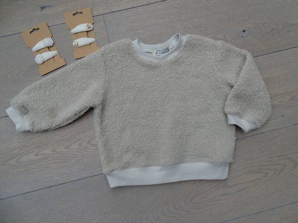 Trui teddystof zand