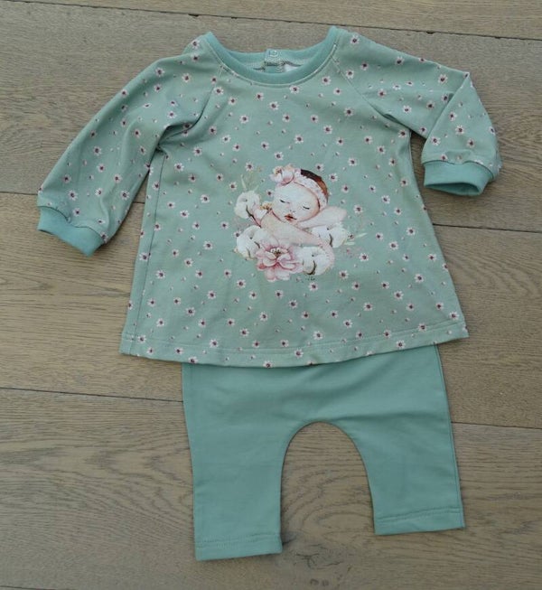 baby setje newborn baby roze/mint groen