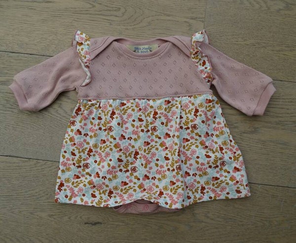 Romperjurk frulle oud roze/wit bloemetjes