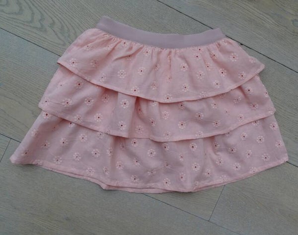 Strokenrokje roze katoenbroderie