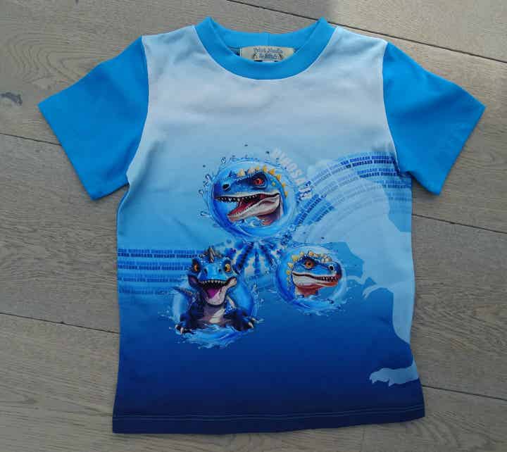 T-shirt 3 Blue Dinosaurs