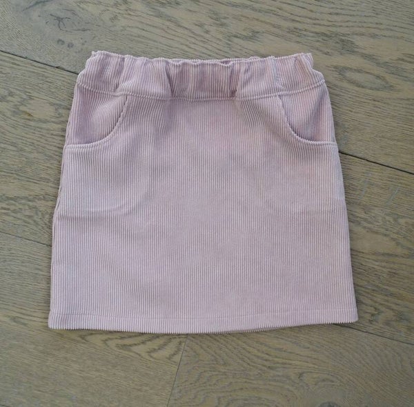 rechte rok corduroy  oud roze