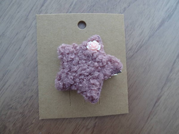 Haarspeld ster teddy oud roze