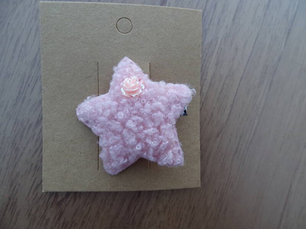 Haarspeld ster teddy roze