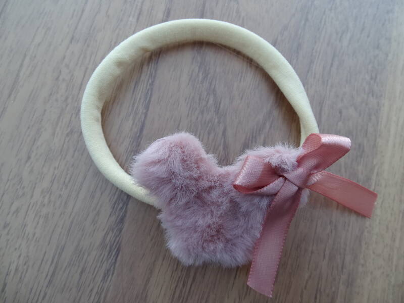 haarband Mickey teddy roze, strikje