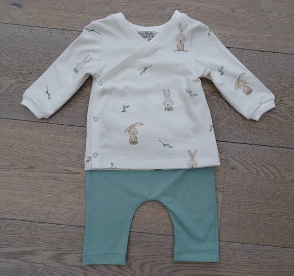 baby setje: ecru konijntjes