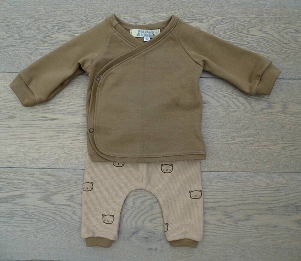 baby setje: bruin/lichtbruin beertje