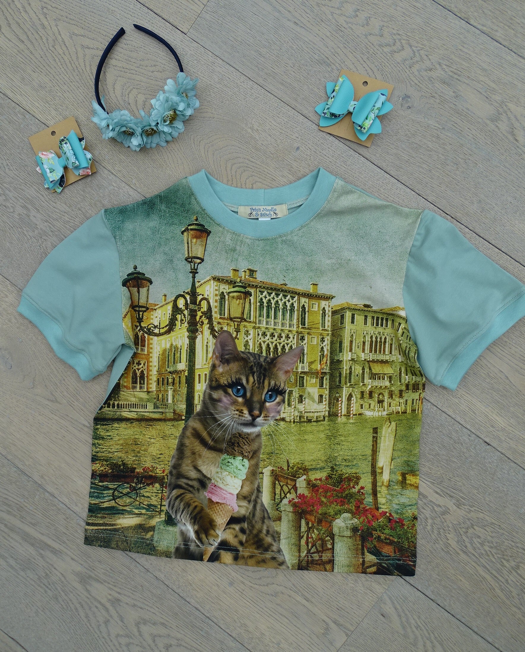 T-shirt Venetië saliegroen