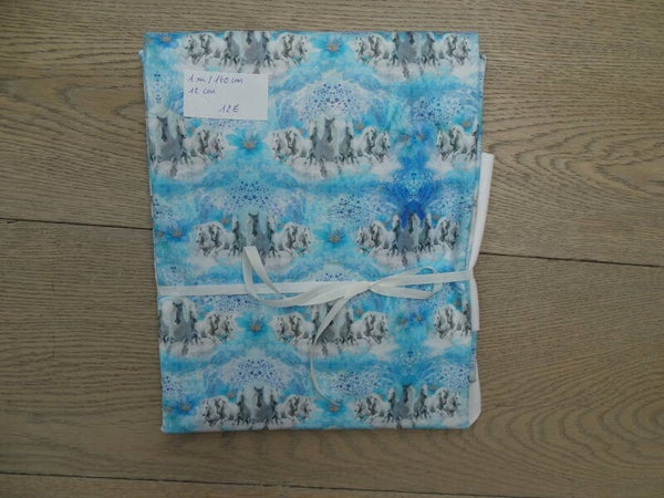 DIY Stoffenpakket blauw paarden