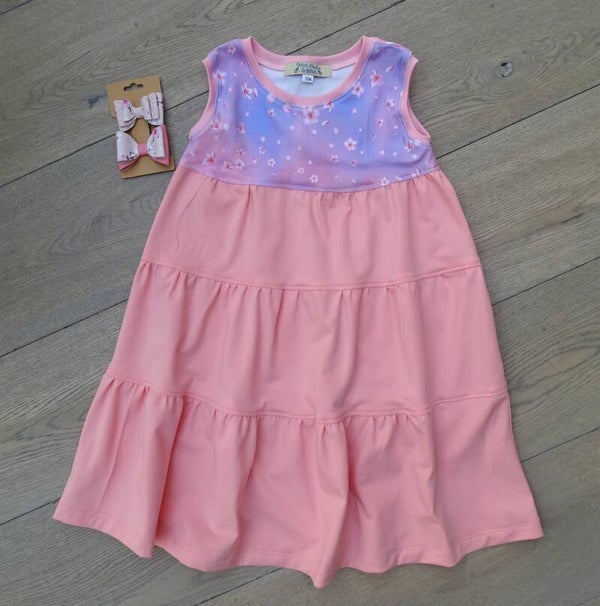 Jurk roze/paars stroken