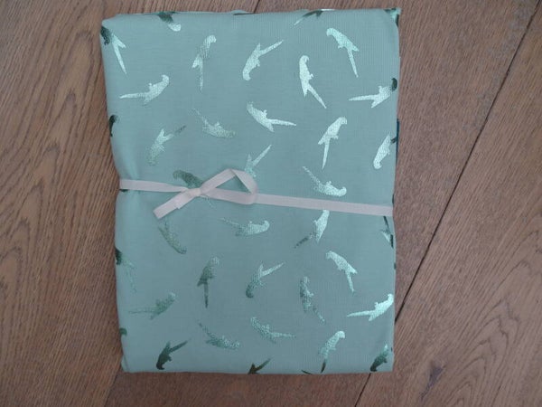DIY Stoffenpakket pastelgroen, foil papegaai