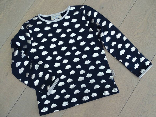 longsleeve donkerblauw zilver wolkje