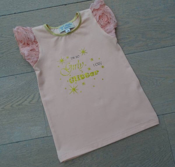 T-shirt topje roze "I 'm so Girly, I cry Glitter"