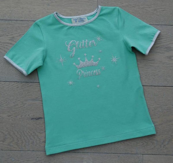 T-shirt mintgroen, Glitter Princess