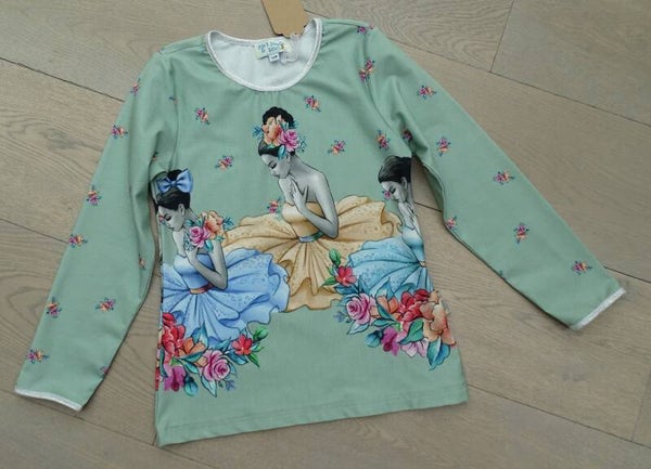 longsleeve groen bloemenmeisje