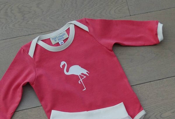 Romper uni koraal met flamingo
