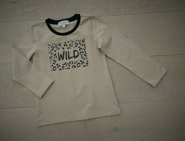 longsleeve beige bedrukking "wild"