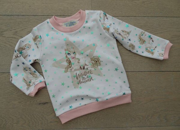 sweater unicorn ster wit