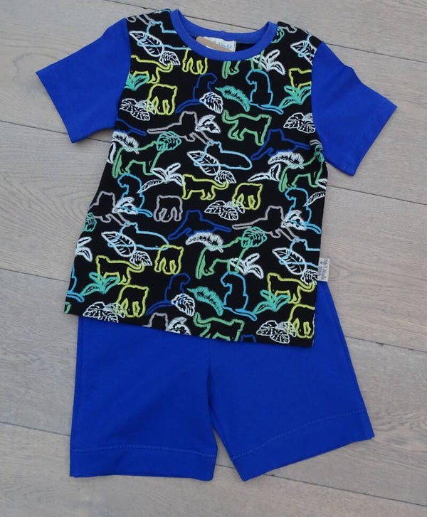 Set zomershort + T-shirt Jungle neon