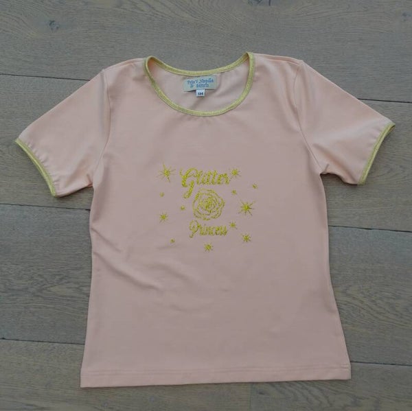 T-shirt zalmroze, Glitter Princess
