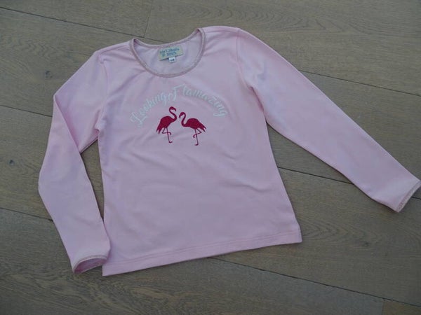 longsleeve roze bedrukking "flamazing"2