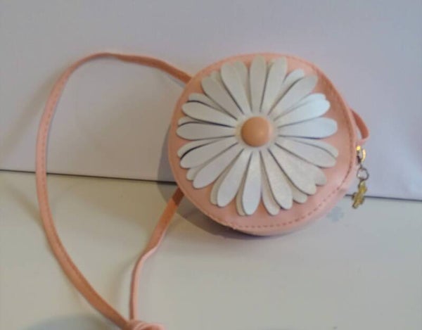 handtasje roze witte bloem