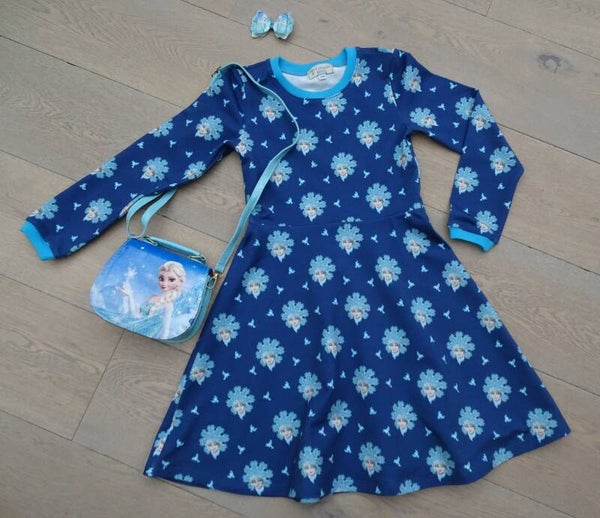 Jurkje sweaterstof ijskristal meisje blauw
